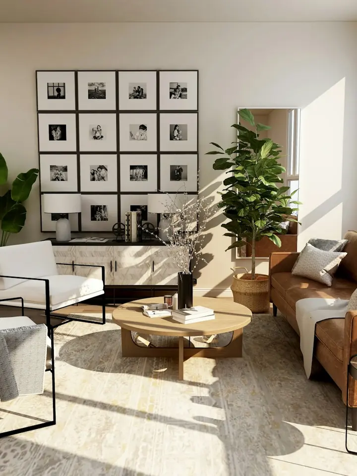 Living amenajat cu mobilier contemporan