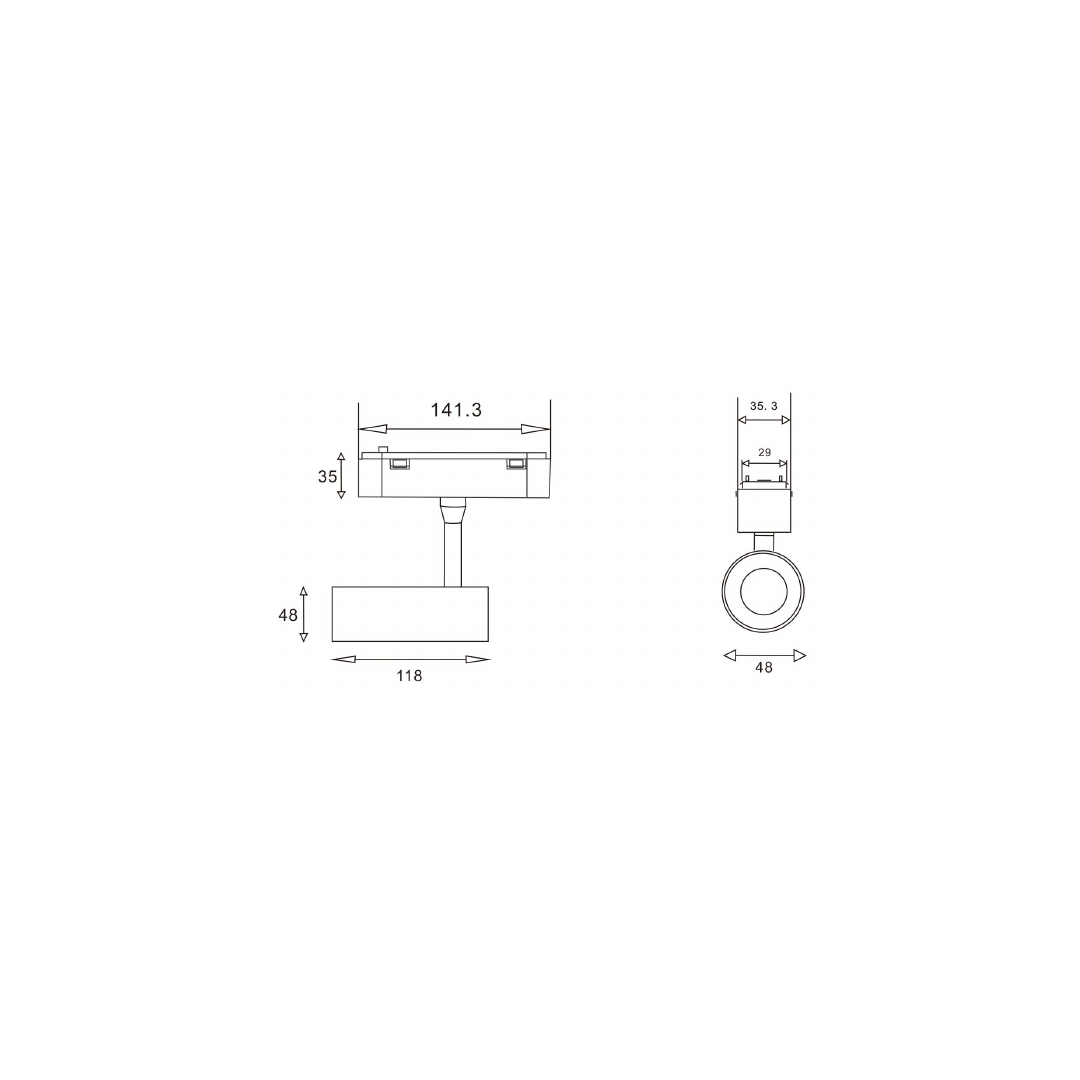 Proiector profil SLIM MAGNET THE GUN — imagine 3